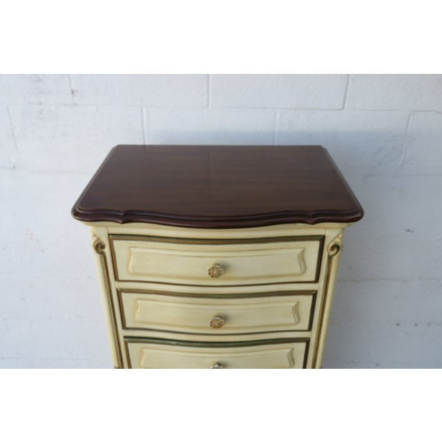 Off-white Drexel French Shabby Chic Painted Extra Tall Narrow Lingerie Jewelry Chest 5980 For Sale - Image 8 of 12