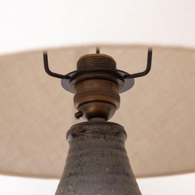 Blue 1950s Large French Ceramic Table Lamp For Sale - Image 8 of 12