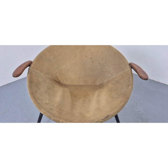 Sueded Balloon Chair by Hans Olsen for Lea Furniture, Denmark, 1950s For Sale - Image 16 of 18