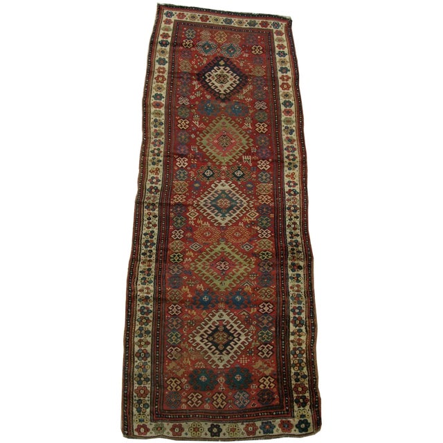 Textile Antique Caucasian Runner Rug - 10'8'' X 3'6'' For Sale - Image 7 of 7