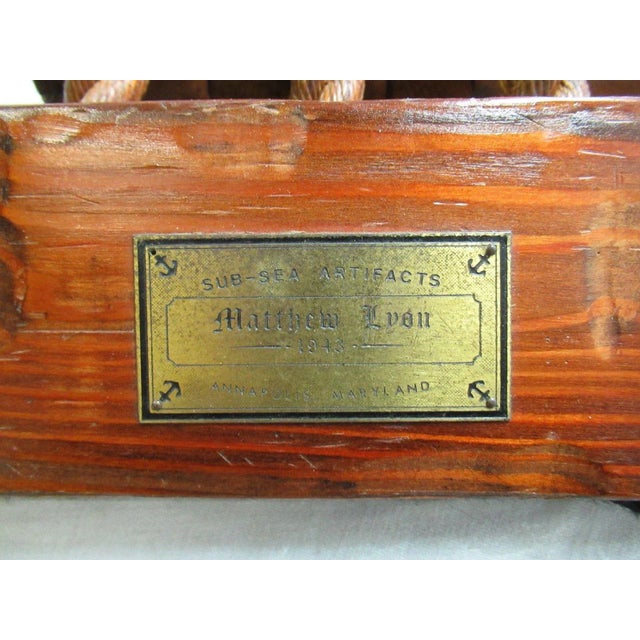 Vintage Ships Marine Pulley Block Tackle Lamp For Sale - Image 4 of 11