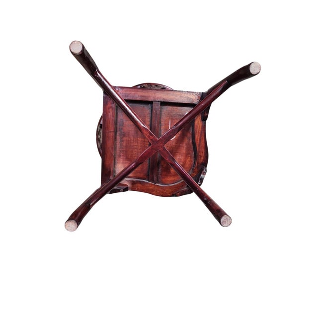 Wood Mid 20th Century Ming Style Chinese Mother of Pearl Inlay Corner Chairs - A Pair For Sale - Image 7 of 7