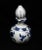 Blue & white ceramic ornate perfume bottle made by Vienna Woods Fine China. Good condition with surface wear from prior...