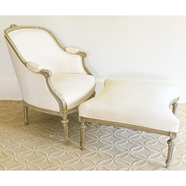 Antique French Provincial Bergère Chair and Ottoman Chairish