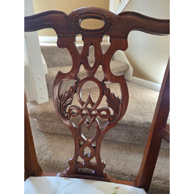 Brown Vintage Baker Historic Charleston Chippendale Arm Chairs - A Pair For Sale - Image 8 of 13