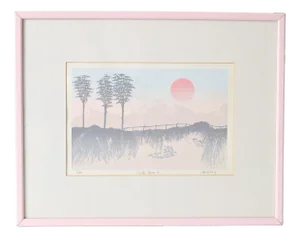 Jan U. King, Winter Grass II, Screen Print, 1970s, Framed