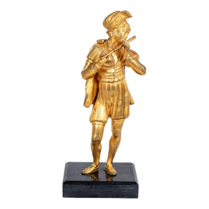 French Flute Player Gilt Bronze Figure