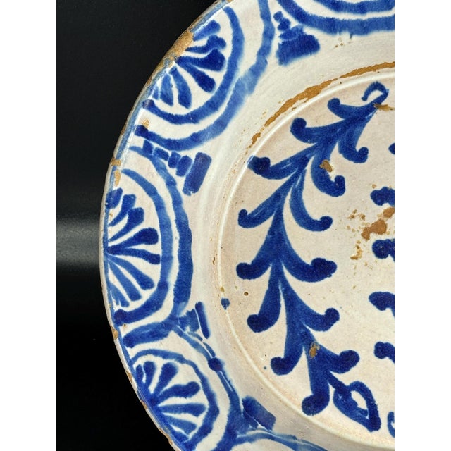 Antique Spanish Blue and White Fajalauza Lebrillo Bowl, 1800s For Sale - Image 4 of 8