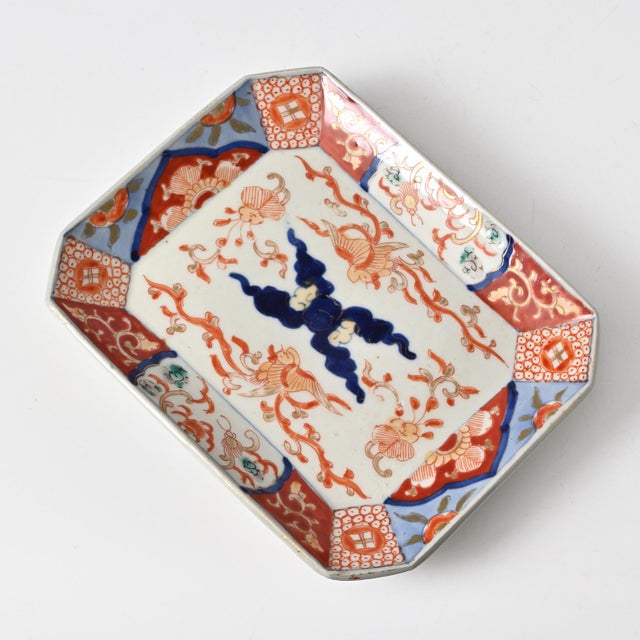 Antique Japanese Imari Rectangular Porcelain Dish, 1890s For Sale - Image 9 of 9