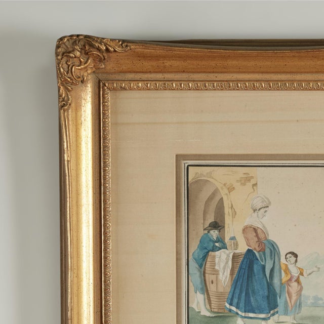 Italian Pair of Antique Watercolors of Figures in Torre Del Greco Italy For Sale - Image 3 of 18