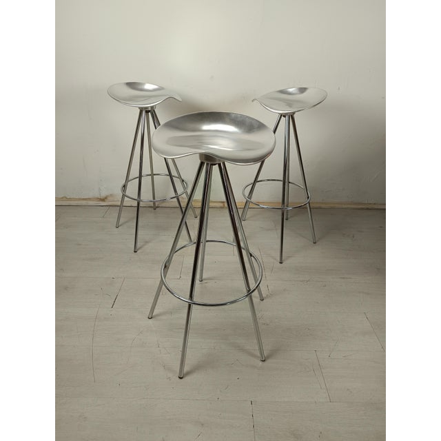 Vintage Chrome Bar Stools by Pepe Cortés, 1980s, Set of 3 For Sale - Image 6 of 18
