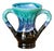 Vintage French Amphora-Shaped Vase in Turquoise Flamed Glazed Stoneware from Vallauris, 1950 For Sale