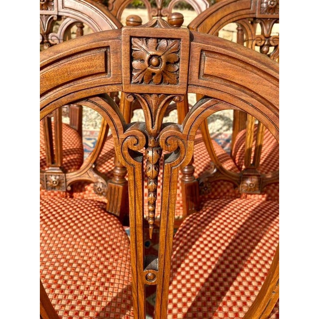 Wood Louis XVI Style Walnut Chairs, 19th Century, Set of 6 For Sale - Image 7 of 12
