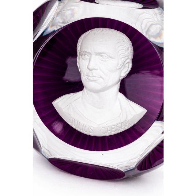 Baccarat France Julius Caesar Intaglio Crystal Paperweight Franklin Mint 1976 For Sale In Los Angeles - Image 6 of 6