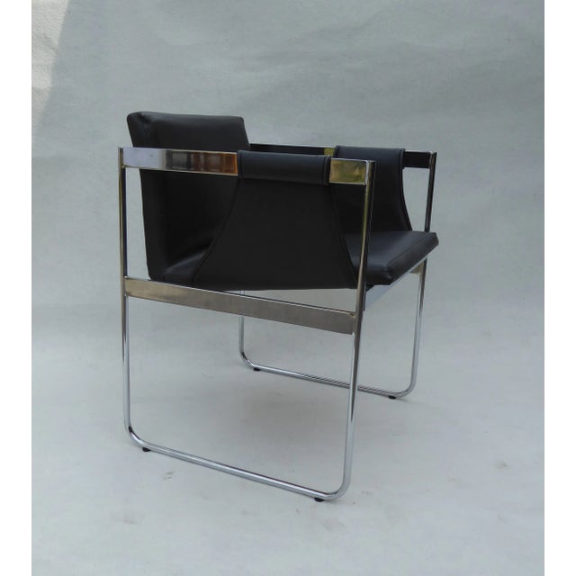 Modernist Chrome and Skai Armchair, 1960s For Sale - Image 6 of 6