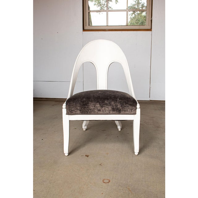 Paint 1990s Vintage Spoon Back Slipper Chairs After Michael Taylor for Baker- Set of 4 For Sale - Image 7 of 9