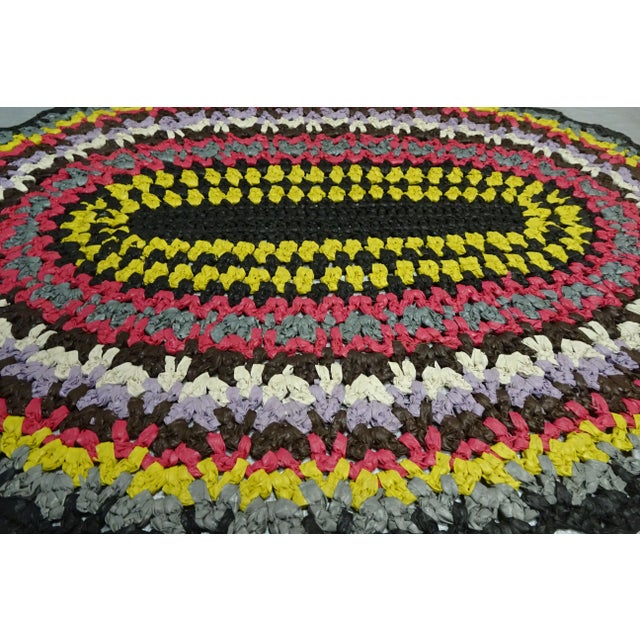 1950s Rag Rug Swedish Mid Century Vinyl For Sale - Image 5 of 6