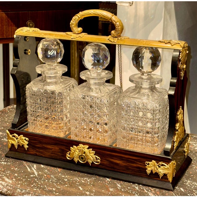 Brown 19th C. English Tortoise and Bronze Tantalus For Sale - Image 8 of 13