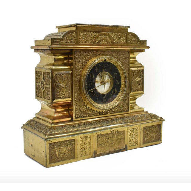 19th Century New Haven Open Escapement GiltBrass Mantle Clock Chairish