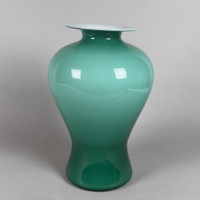 Murano Glass Vase in Aqua Green and White, 1970s For Sale - Image 11 of 11