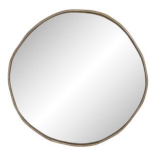 Antique Brass Organic 'Round' Mirror For Sale