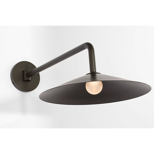 Metal Amber Lewis for Visual Comfort Signature Ponce 9" Articulating Sconce in Modern Iron with Modern Iron Shade For Sale - Image 7 of 10