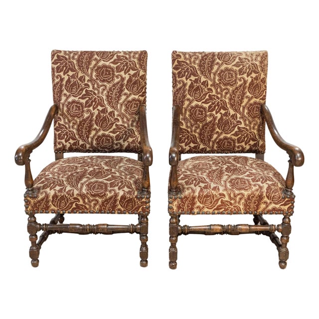 Two Pairs of 20th Century French Arm Chairs For Sale