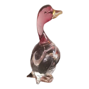 Vintage Murano-Style Art Glass Duck Figurine