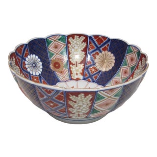 Large Japanese Imari Porcelain Bowl For Sale
