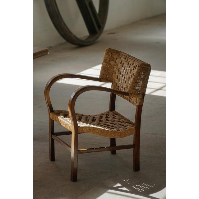 Mid-Century Modern Armchair in Beech and Rope by Erich Dieckmann, 1940s For Sale - Image 11 of 18