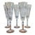 Late 20th Century Ralph Lauren Glen Plaid Crystal Champagne Flutes - Set of 5 For Sale