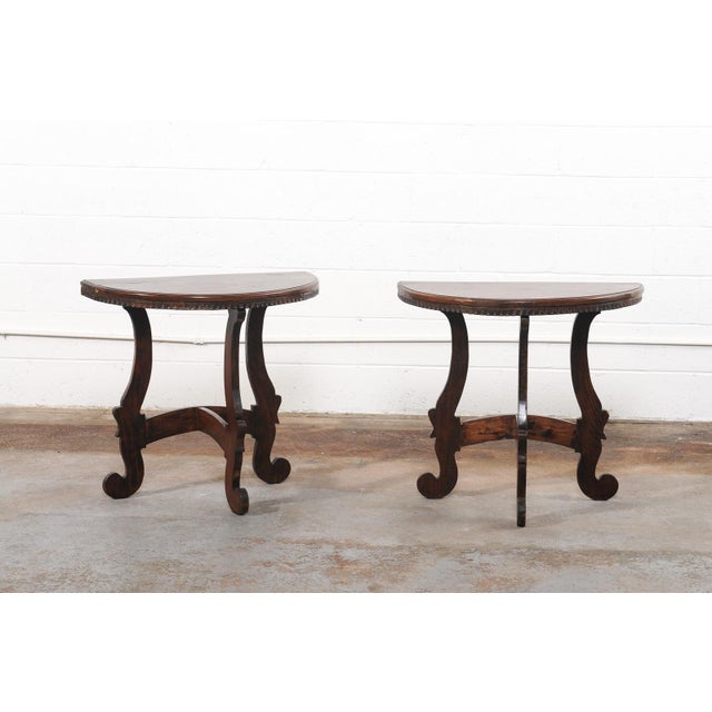Italian Early 19th Century Pair of Petite Italian 19th C. Demi-Lunes For Sale - Image 3 of 11