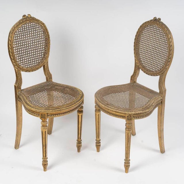 Napoleon III Carved Wooden Chairs with Cane Seats, 19th Century, Set of 2 For Sale - Image 6 of 10