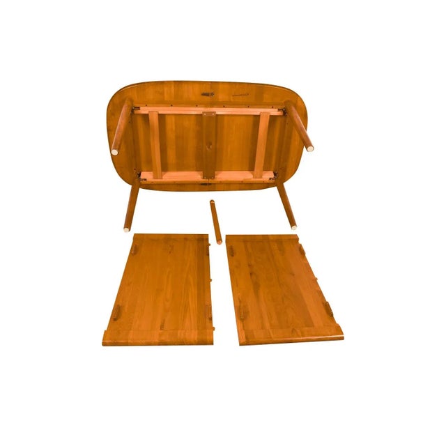 Brown 1970s Danish Teak Rounded Corners Extendable Rectangle Dining Table For Sale - Image 8 of 10