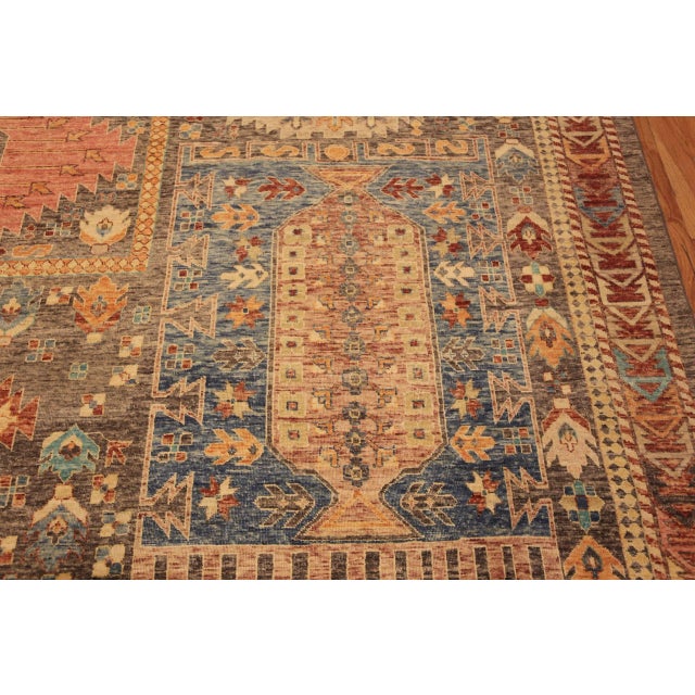 Burnt Orange Large Modern Caucasian Design Rug For Sale - Image 8 of 8