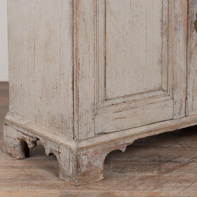 Early 19th Century Swedish Gray Painted Wedding Cabinet For Sale - Image 9 of 11