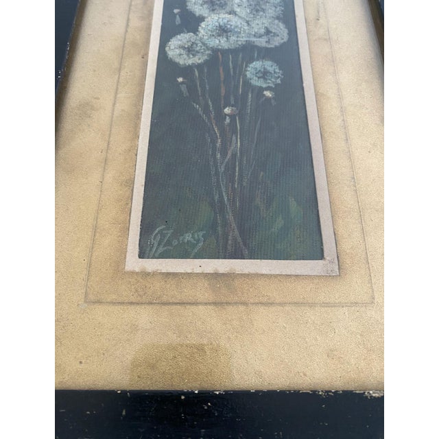 Black Giovanni Zorris, Dandelion Flowers, 1930, Oil Painting on Canvas, Framed For Sale - Image 8 of 10