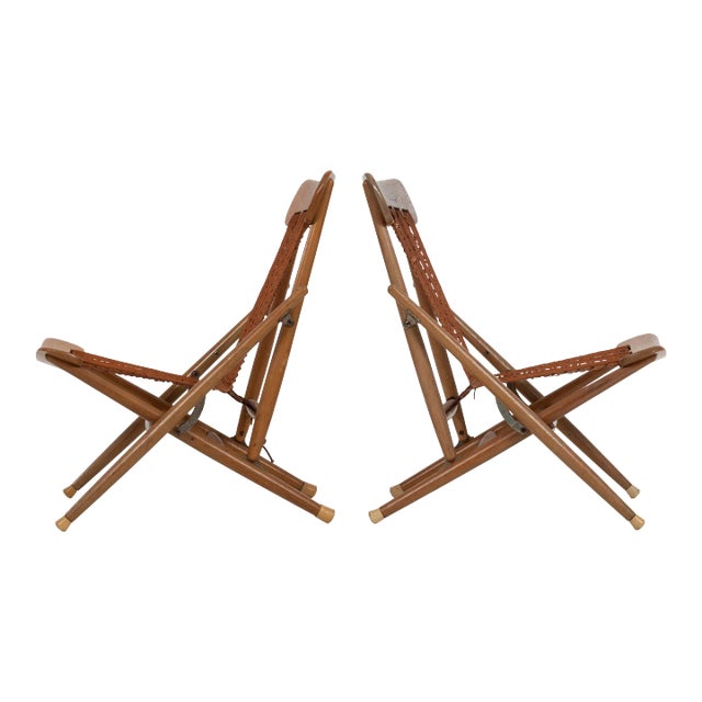 Maruni Mokko of Japan Folding Sling Chairs - A Pair For Sale