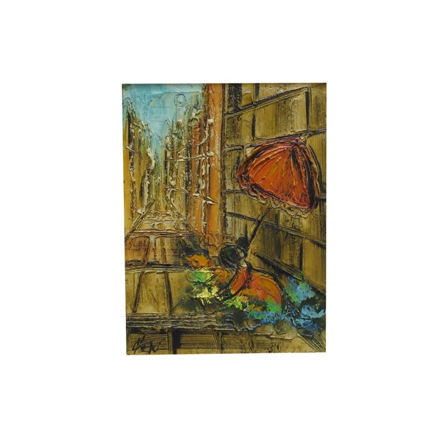 Etta Benjamin Cien Original Oil on Board Parisian Street Scene Etta Benjamin Cien (1924-2010) was an American artist born...