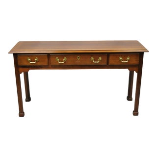 Link Taylor Heirloom Solid Mahogany 3 Drawer Georgian Console Sofa Hall Table For Sale