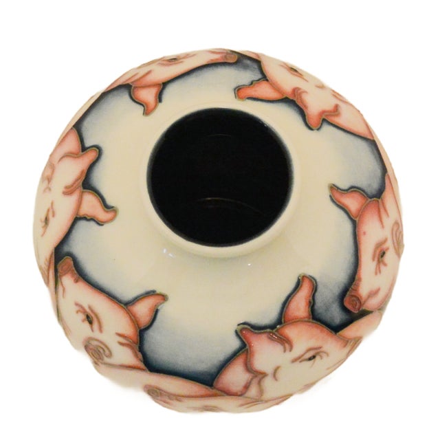 2000 - 2009 2009 British Moorcroft Pottery "Fowlers Farmyard Pigs" Baluster Art Vase by Kerry Goodwin For Sale - Image 5 of 6