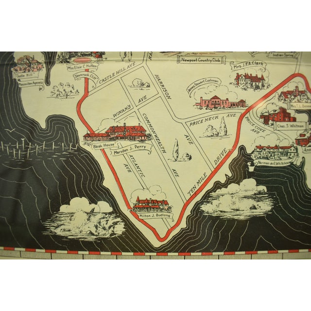 Paper "Newport's Famous Ten Mile Drive" C1939 Map For Sale - Image 7 of 12