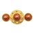 Vintage Signed Gerard Yosca Goldtone Red Faux-Pearl Brooch For Sale