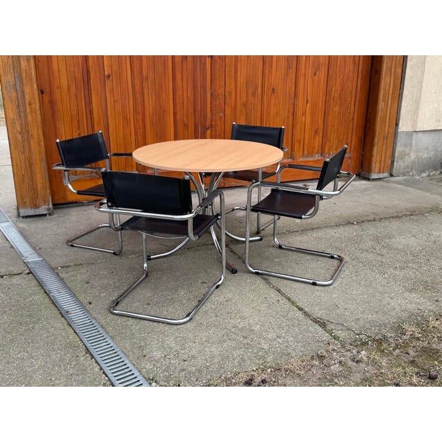 Italian Round Effezeta Dining Table with Chairs, 1990s, Set of 5 For Sale - Image 9 of 9