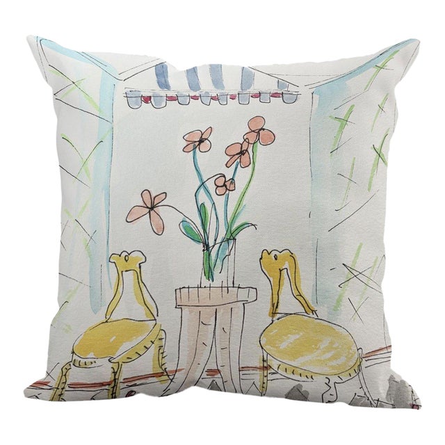 Gold Slipper Chair Pillow For Sale