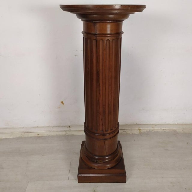Vintage Brown Walnut Column For Sale - Image 17 of 17