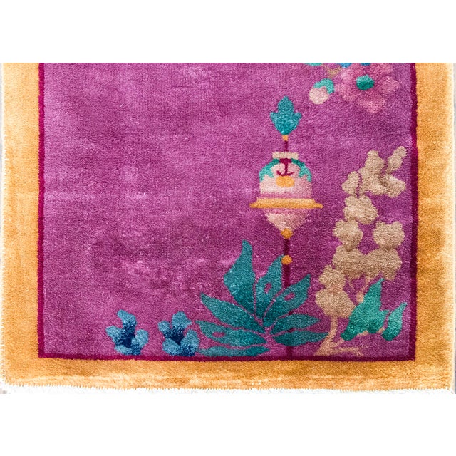 Pink Early 20th Century Chinese Art Deco Rug For Sale - Image 8 of 12