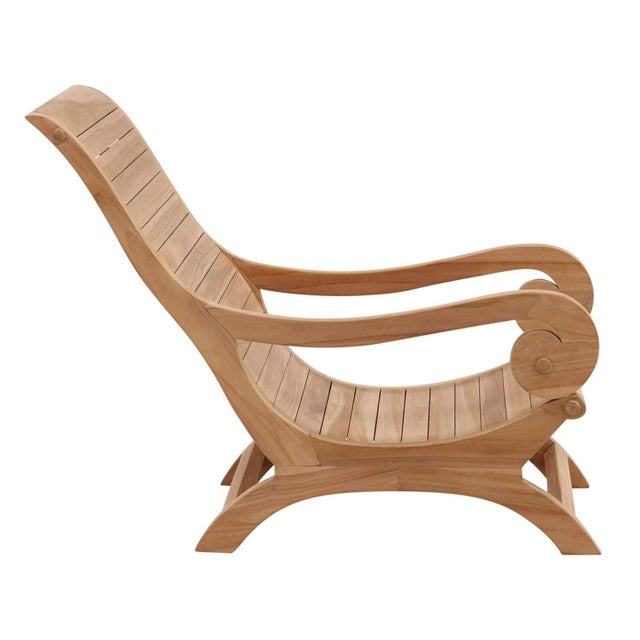 Contemporary Outdoor Teak Slatted Ahmi Chair For Sale - Image 3 of 6