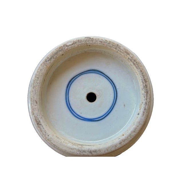 Antique Table Lamp Kangxi Style Blue White Porcelain Large Table Lamp Tall Baluster Vase Circa 19th Century For Sale - Image 11 of 11