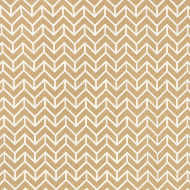 Sample - Schumacher Chevron Fabric in Sand For Sale
